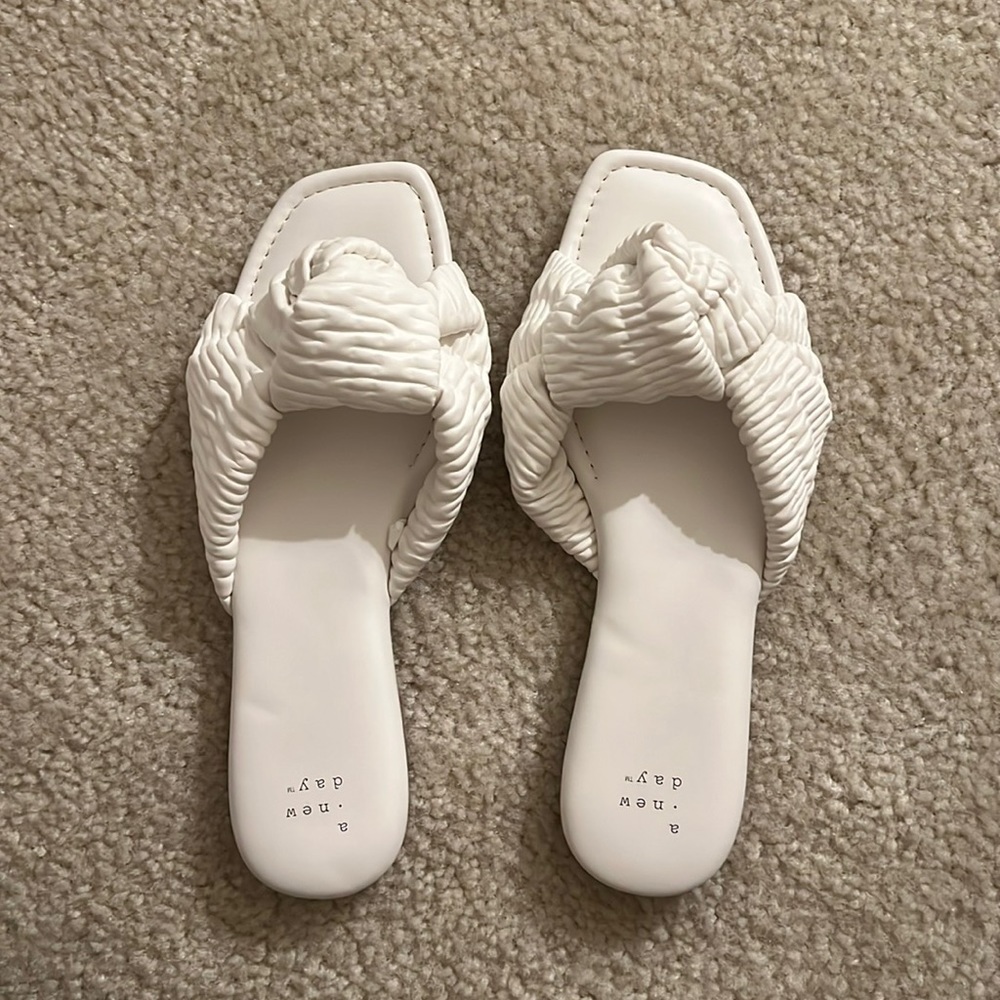 A new day white sandals
